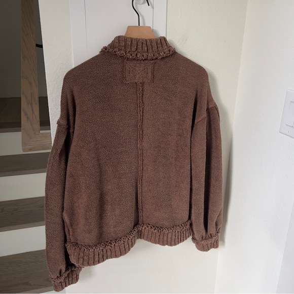New w/ Flaw Free People We The Free Cute In This Cardi Cardigan Sweater Brownies - Picture 5 of 8